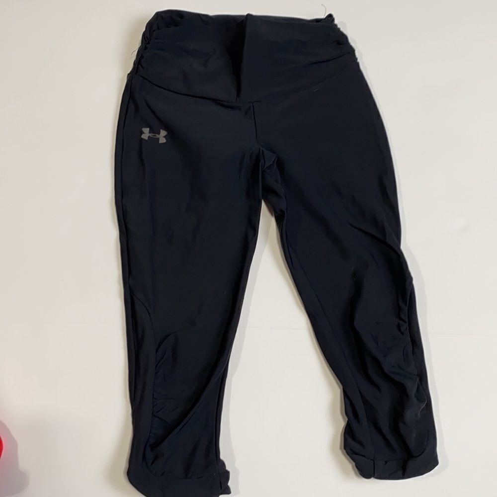 Bundle Of UA Capri Leggings /Kalenji Long Sleeve 1/4 Zip Reflective Running Top - Picture 7 of 11